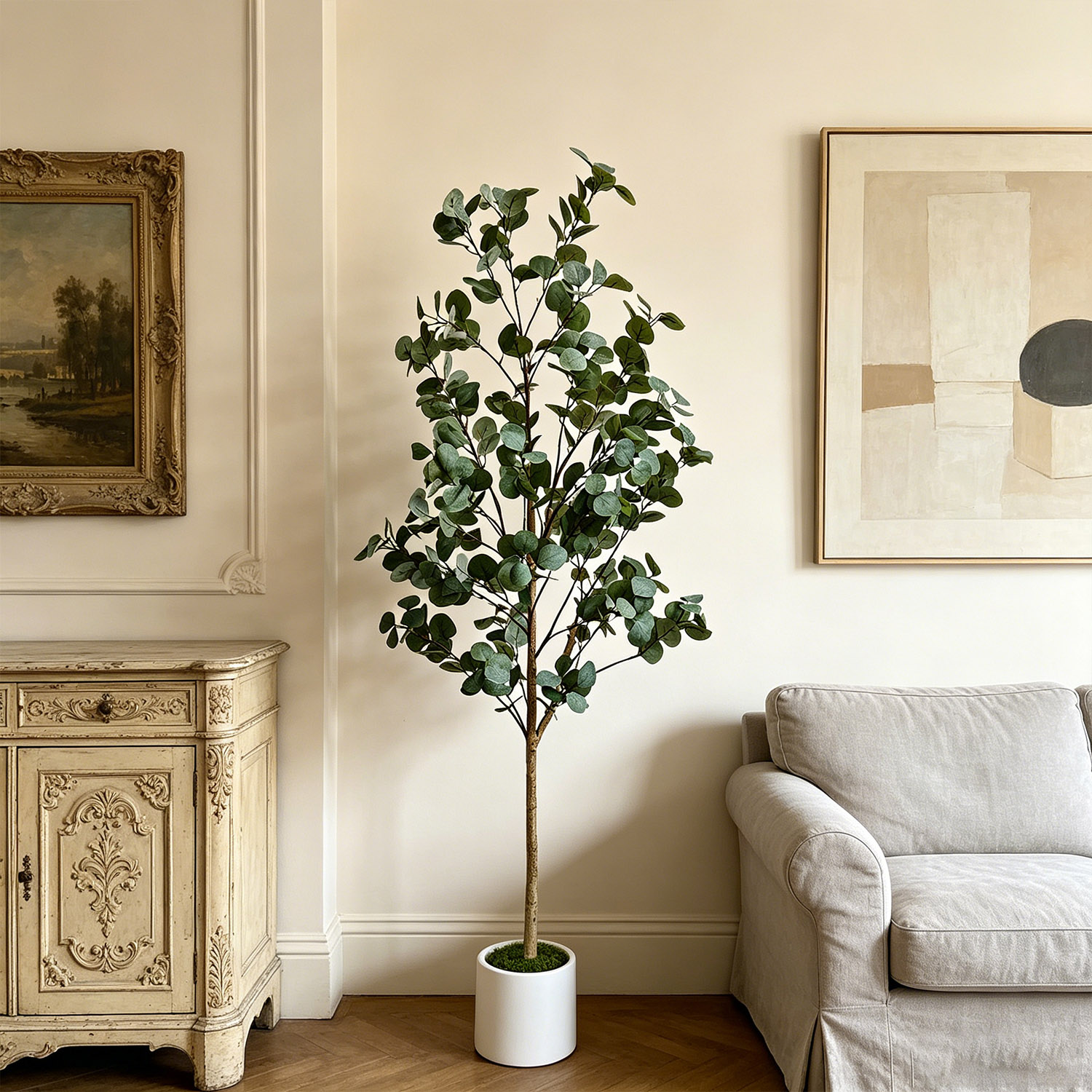 Dracaena Marginata - 120-155Cm/5.1Ft Artificial Eucalyptus Tree Realistic Fake